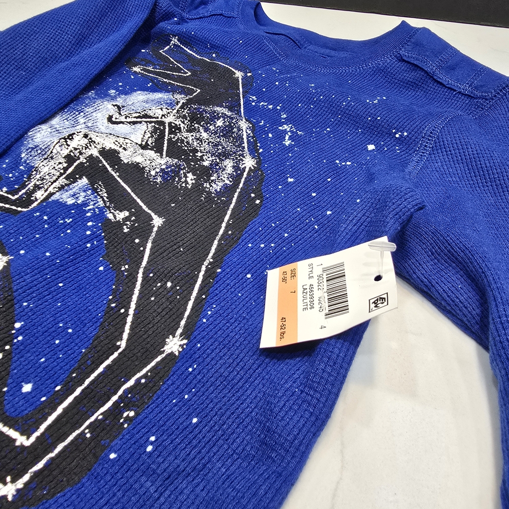 Epic Threads Blue Long Sleeve Tee with Dinosaur Graphic